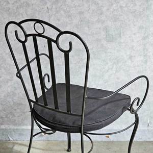 Durable Comfortable Traditional Style Wrought Iron Cafe <b>Chair</b> with Decorative Pattern <b>Stackable</b> for <b>Outdoor</b> Balcony Use-GCF110 - Product Image 5