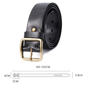 Ceinture en cuir de vachette véritable sur mesure pour hommes, alliage double face de luxe pour boucle, style décontracté - Product Image 2
