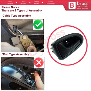 Poignée de porte intérieure gauche noire avec câble pour Clio 2, Scenic, Megane 1, Trafic, Master 2, Mascott, Logan 1, Movano, Vivaro A, Inters (référence BDP102) - Product Image 5