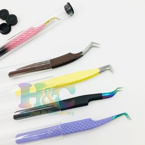 Pince à cils en tube plastique personnalisable Logo laser durable Fabricant d'emballage Faux cils Outils de maquillage personnalisés - Product Image 3