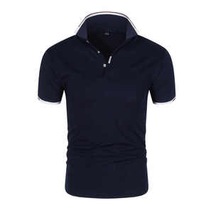 Venta al por mayor de lujo de seda de hielo para hombre 100% algodón de punto de manga corta sólido para Polo logotipo personalizado de secado rápido transpirable otoño - Product Image 5