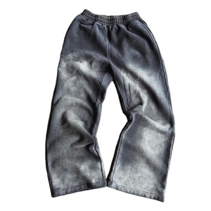 Pantalones de chándal ultra suaves lavados con ácido para hombre, pantalones de chándal de ajuste relajado de estilo informal con pantalones cómodos de Material de lona para hombre - Product Image 1