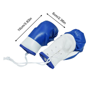 Mini guante de boxeo deportivo llavero y colgante de coche venta al por mayor OEM Interior del coche Mini guantes de boxeo par colgante PU cuero boxeo - Product Image 4