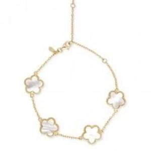 Nueva llegada 2025 diseñador 18K oro madre de perla flor pulsera tobillera elegante cadena Floral joyería para mujer desgaste - Product Image 2