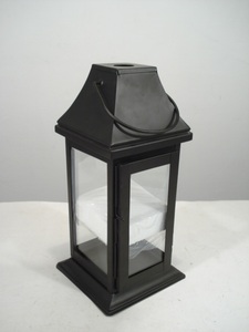 เทียนตะเกียงโลหะแก้วสำหรับตกแต่งบ้านทำจากโลหะสีดำ - Product Image 6