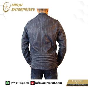 Veste en cuir Velocity pour hommes personnalisée 100% agneau véritable grande taille haute qualité coupe-vent nouvel état pour l'hiver - Product Image 5