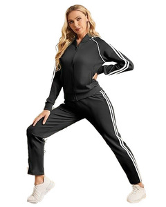 Conjunto Deportivo Personalizado para Mujer con Cremallera y Logotipo Personalizado, Conjuntos Deportivos de Algodón, Pantalones Largos, Conjuntos de Dos Piezas para Mujer - Product Image 6