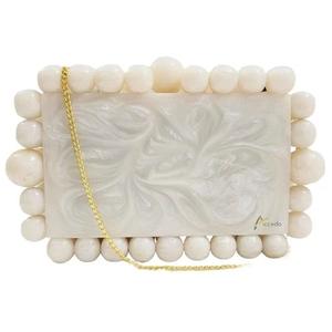 Eventide Elegance Stylish Resin Clutch for Weddings Parties Lady's Purse with Glamorous Pearl Handle for Evening <b>Dress</b>-Up - Product Image 3
