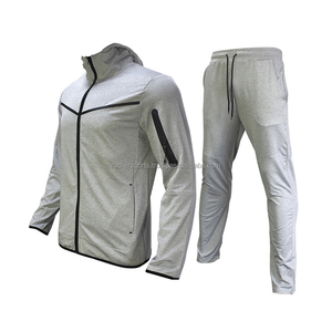 Fábrica de diseño personalizado hombres sudadera moda deporte desgaste chándal Jogger sudaderas con capucha conjunto de algodón liso chándales - Product Image 5