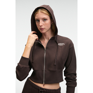 Sweat-shirt court à capuche brodé avec fermeture éclair en métal pour femme GRIMELANGE ELARA - Product Image 2