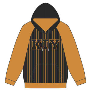 Sudadera con Capucha Bordada Alpha APA, Negra Premium y Dorado Antiguo, Mangas Raglán, Diseño de Rayas, Ropa de Fraternidad Griega, Divine Nine HBCU - Product Image 2