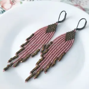 New Decorative Design Premium Quality Navy blue ombre Beaded earrings at wholesale price from India by Crafts Calling