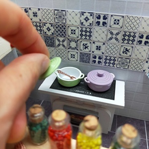 Juguete de muebles de horno francés redondo en miniatura 1:12 para decoraciones de casa de muñecas para juegos infantiles y diversión imaginativa - Product Image 6
