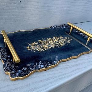 Bandeja de Servicio Personalizable de Resina Epoxi Hecha a Mano de un Solo Nivel, Elementos Esenciales de Cocina Únicos, Decoración para el Hogar, Restaurante y Hotel - Product Image 4