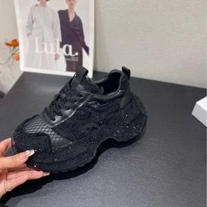 2024 femmes haute qualité grosses baskets décontracté mode marche Styles en cuir véritable doublure à lacets fermeture tissu supérieur - Product Image 5