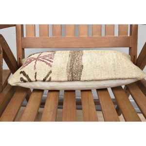Cojín de Lana Kilim Beige de 8x16 Pulgadas, Cojín Decorativo de Lujo con Patrón Floral Vintage, Técnica de Tejido Antideslizante y Ecológica - Product Image 4