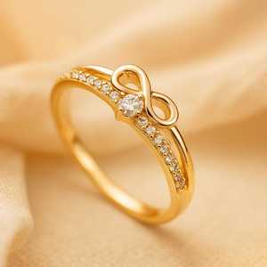 925 Sterling <b>Silver</b> 14K Gold Vermeil Christian Luxury Infinity <b>Ring</b> Sparkling <b>Cubic</b> Zircon Pav Band Customizable for Romantic - Product Image 5