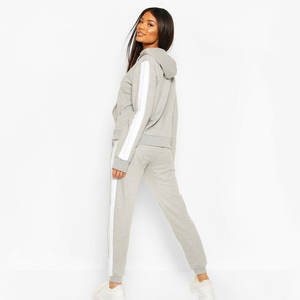 Conjunto de chándal de mujer personalizado Top de manga larga y joggers Mezcla de algodón Premium Ropa casual de alta calidad Fábrica OEM. - Product Image 4