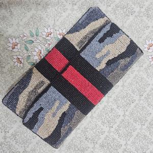 Sac de messager noir bohème fait à la main pour les femmes léger fermeture éclair durable motif de feuille abstraite chaîne de broderie pour le voyage - Product Image 5