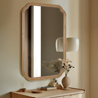 Décoration champêtre moderne Cadre en bois Coin rond Miroir mural rustique arqué