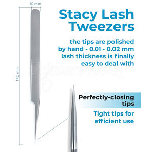 Pinzas de extensión de pestañas de alta precisión con logotipo personalizado y agarre cómodo para los dedos - Product Image 2