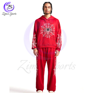 Respirant doux au toucher matériau conception Unique entièrement personnalisé hommes lâche tricot à manches longues sweat ensembles pour la vente en gros - Product Image 4