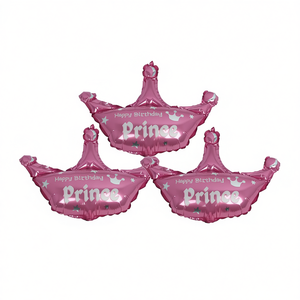 Ballon en aluminium Joyeux Anniversaire Couronne de Prince 40x42cm Décorations de fête - Product Image 2