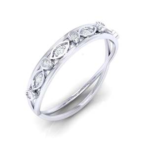 Anillo de Oro Certificado de 14Kt/18Kt con 9 Diamantes (0.07ct Peso Total) Calidad IJ-SI Oro Amarillo/Rosa/Blanco - Product Image 3