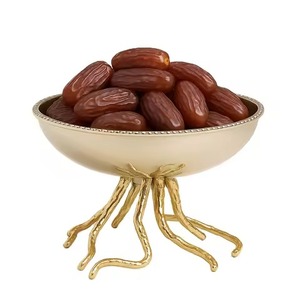 Hammered Gold Date <b>Bowl</b> with Designer Resin Base for Ramadan Eid Gift Islamic Sweet Dish Decor - Product Image 2