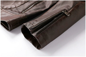 Otoño hombres marca nueva chaqueta de cuero Casual de negocios abrigo hombres moda prendas de vestir clásico Motor Biker Faux PU chaqueta de cuero hombres - Product Image 6