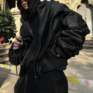 แจ็คเก็ตบอมเบอร์หนังทรงโอเวอร์ไซส์สไตล์ไซเบอร์พังก์แบบสั่งทำพิเศษ ปี 2026 |   เสื้อแจ็คเก็ตบอมเบอร์เทคแวร์มีฮู้ดซิปเต็มตัวสไตล์สตรีทแวร์ - Product Image 4