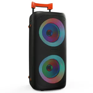 Bluetooth Party Speaker with LED Digital Display and Karaoke Jack Powerful Portable Speaker with Guitar Input
