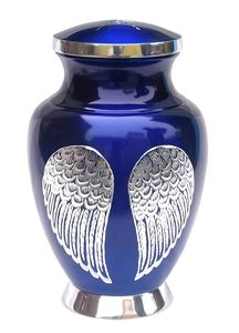 Urne funéraire en métal de couleur bleue au design unique, pour adultes, bébés, humains, urne funéraire en métal pour cendres, finition haut de gamme - Product Image 5