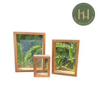Eco-Friendly 3D Wood Photo Frame with Clear Transparent Dry Flowers