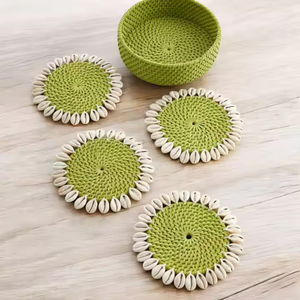 Posavasos de ratán hechos a mano al por mayor con diseño floral, utensilios de cocina de Vietnam, posavasos de cocina, artesanías de mimbre - Product Image 5