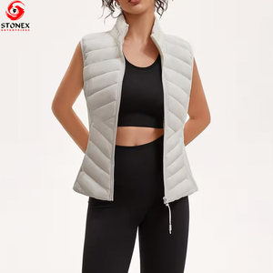 2025 New Design <b>Women's</b> Puffer <b>Vest</b> Sleeveless with Unique Color Lightweight <b>White</b> Color Best with OEM Serviced Puffer <b>Vest</b> - Product Image 4