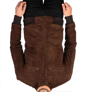 Veste en cuir vintage décontractée pour hommes authentiques avec revers manteaux chauds pour un usage quotidien - Product Image 6