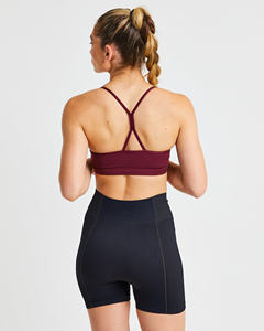 Personnalisé Dernier Black Balance V2 Shorts Et Bourgogne Essentiel Ruché Sport Soutien-Gorge Femmes Ensembles Workout Gym 2 Pièces Ensemble Femmes ensemble - Product Image 6
