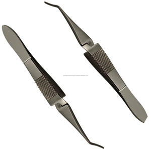 Pinzas para clavículas esclerales Ambler Surgical 2557E con ejes curvos, kit quirúrgico de acero inoxidable Clase I, herramienta para cirugía ocular y ORL, CE - Product Image 6