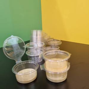 2025 Best seller Manufacturer PET <b>Plastic</b> Sauce Cups 2oz 60ml Disposable to Go Sauce <b>Container</b> <b>with</b> Hinged <b>Lid</b> Low Price - Product Image 6