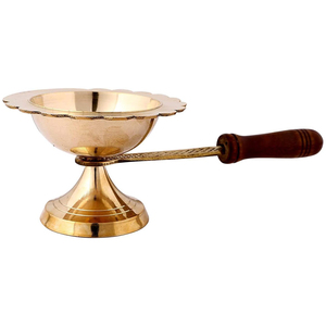 Brûleur d'encens en laiton le plus vendu avec manche en bois Brûleur d'encens en laiton décoratif pour la maison Cadeau de Noël Produit de bonne odeur - Product Image 2