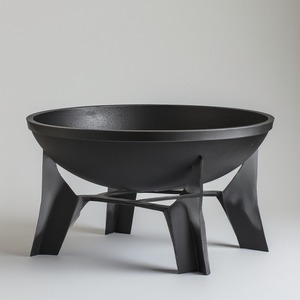 Foyer extérieur moderne haut de gamme en métal avec finition thermolaquée, design personnalisable pour maisons de luxe, combustion de bois haute performance - Product Image 1