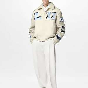 Tendencia moda ropa de invierno personalizado al por mayor Chenille bordado parche Letterman Varsity chaqueta para hombres - Product Image 5