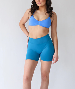 Shorts de yoga en gros pour femmes avec poches, taille haute élastique, matière douce et respirante pour les marques de vêtements de sport - Product Image 2