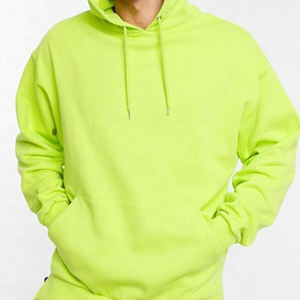 Venta al por mayor de los hombres de manga larga al aire libre 100% poliéster verde neón Sudadera con capucha personalizada de secado rápido verde neón de trabajo sudaderas con capucha de los hombres - Product Image 2