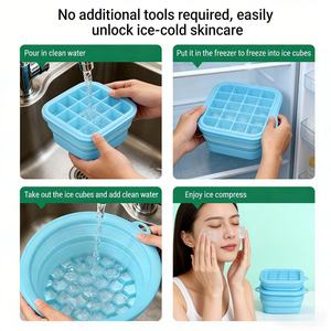 New ISSILI Folding Ice Compress <b>Basin</b> Durable Silicone Large Capacity Easy Cleaning Eco-Friendly Modern Home Bathroom - Product Image 5