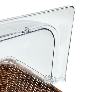 Rectangular de tamaño completo, transparente, Buffet, Chafer, plato de frotamiento, postre, comida, tapa de exhibición, cúpula, panadería, sartén, tapa enrollable, PC, cubierta de plástico para alimentos - Product Image 6