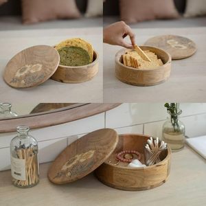 Beautiful Wooden Chapati Storage Box for <b>Dining</b> <b>Table</b> and Everyday Cooking Lightweight Wooden Roti Box for Easy Handling - Product Image 5