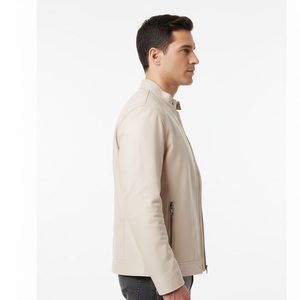 Chaqueta de moto de piel de oveja para hombre, ropa de abrigo de moda de alta calidad, cálida, personalizada, OEM, proveedor de fábrica, venta al por mayor, pedido a granel frontal - Product Image 3