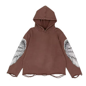 เสื้อฮู้ดซักกรดสำหรับผู้ชายเสื้อครอปฮู้ดของ100% ซักด้วยโลโก้ที่กำหนดเอง - Product Image 1